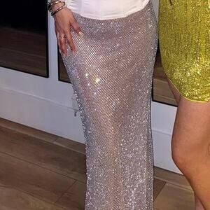 Silver maxi skirt